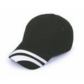 Brushed Cotton Twill Baseball Cap w/Joint Panel Swirl Visor